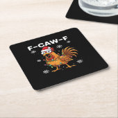 Funny F-Caw-F Christmas Chicken Classic Rechteckiger Pappuntersetzer (angewinkelt)