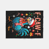 Funny F-caw-f Christmas Chicken Xmas Lights Santa Fleecedecke (Vorderseite (Horizontal))