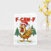 Funny F-caw-f Christmas Chicken Xmas Lights Santa  Karte (Gelbe Blume)