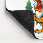 Funny F-caw-f Christmas Chicken Xmas Lights Santa  Mousepad (Ecke)