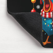 Funny F-caw-f Christmas Chicken Xmas Lights Santa Mousepad (Ecke)