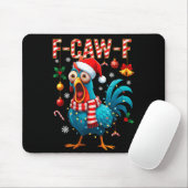 Funny F-caw-f Christmas Chicken Xmas Lights Santa Mousepad (Mit Mouse)