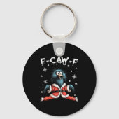 Funny F-caw-f Christmas Crow Santa Xmas Light Blac Schlüsselanhänger (Vorderseite)