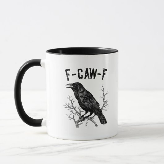 Funny F-Caw-F Crow Bird Raven Men Women Tasse (Links)