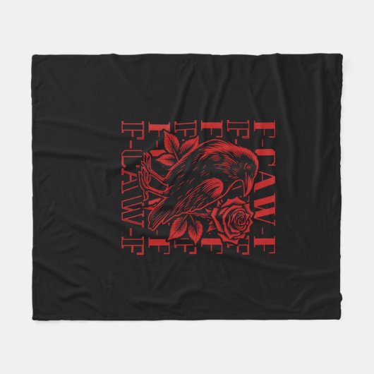 Funny F-Caw-F Crow Crow F-Caw-F Bird Fleecedecke (Vorderseite (Horizontal))
