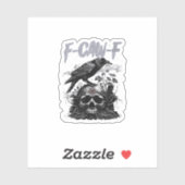 Funny F-Caw-F Crow Funny Halloween Retro Classic Aufkleber (Blatt)