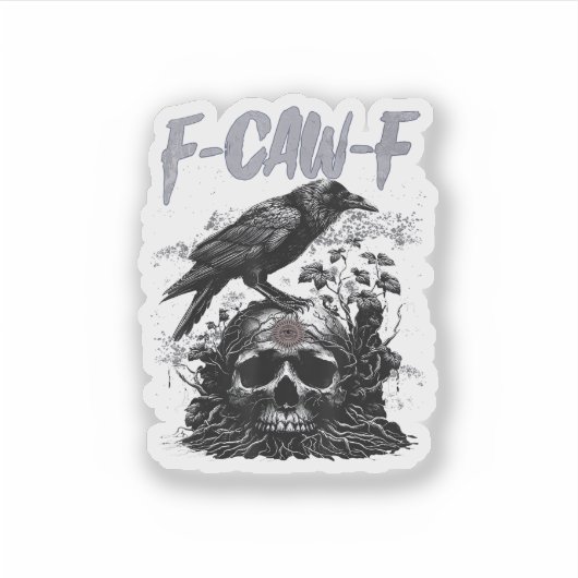 Funny F-Caw-F Crow Funny Halloween Retro Classic Aufkleber (Vorderseite)