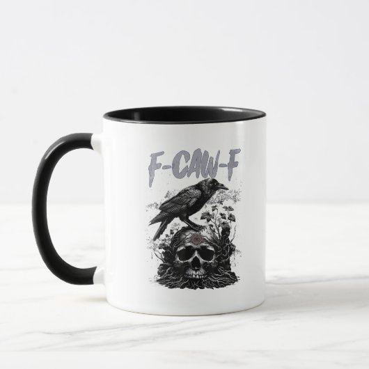 Funny F-Caw-F Crow Funny Halloween Retro Classic Tasse (Links)