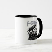Funny F-Caw-F Crow Funny Halloween Retro Classic Tasse (VorderseiteRechts)