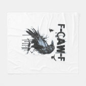 Funny F-Caw-F Crow Grunge Humor Graphic Fleecedecke (Vorderseite (Horizontal))