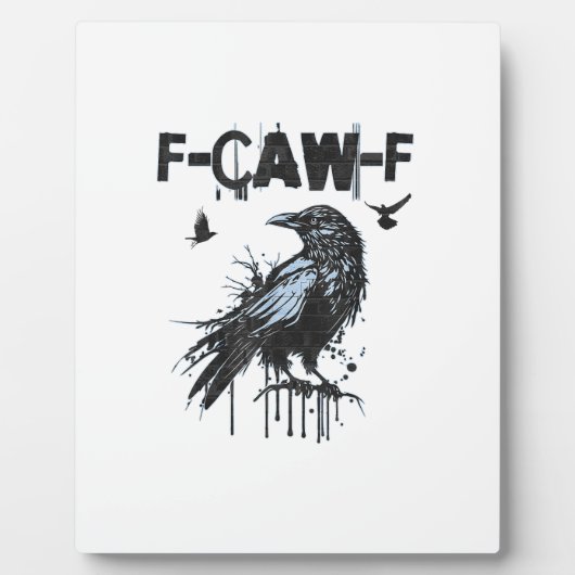 Funny F-Caw-F Crow Grunge Humor Graphic Fotoplatte (Vorderseite)