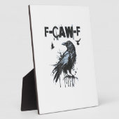Funny F-Caw-F Crow Grunge Humor Graphic Fotoplatte (Seite)