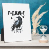 Funny F-Caw-F Crow Grunge Humor Graphic Fotoplatte (Seite)