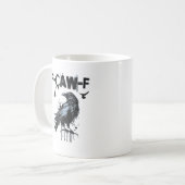 Funny F-Caw-F Crow Grunge Humor Graphic Kaffeetasse (Vorderseite Links)