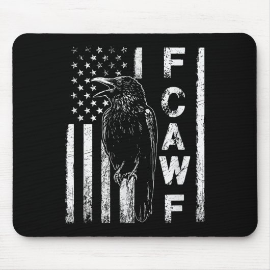 Funny F Caw F Crow mit US-Flagge Mousepad (Vorne)