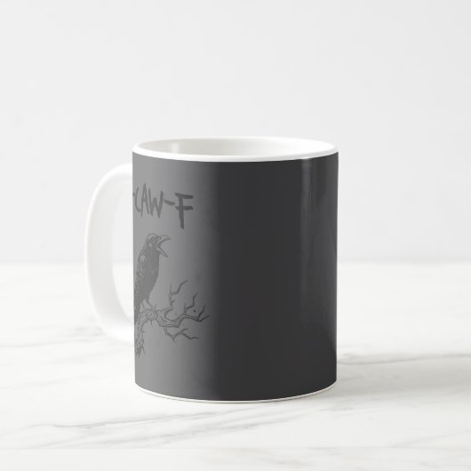 Funny F Caw F Crow Raven Pun  Kaffeetasse (Vorderseite Links)
