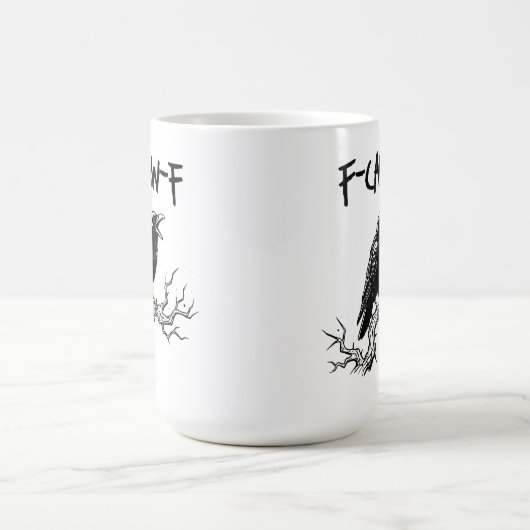 Funny F-Caw-F Crow Raven Pun Kaffeetasse (Mittel)