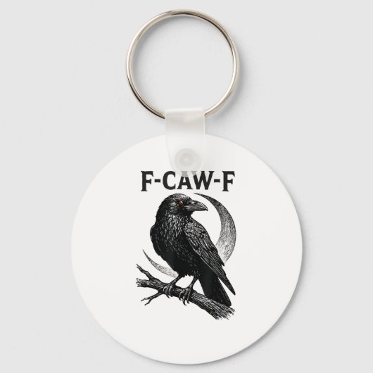 Funny F-Caw-F Crow Retro Graphic Schlüsselanhänger (Vorderseite)