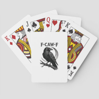 Funny F-Caw-F Crow Retro Graphic Spielkarten