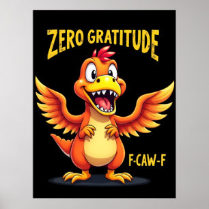 Funny F-Caw-F Dinosaur FCAWF Dinosaur Erntedank Poster