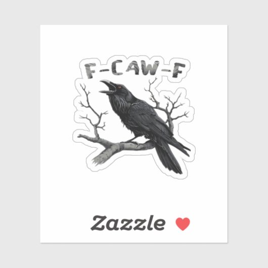 Funny F-Caw-F Gothic Crow Humor Essential Aufkleber (Blatt)