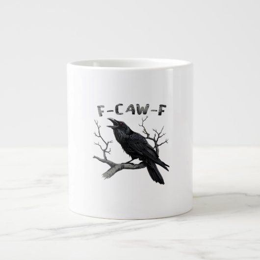 Funny F-Caw-F Gothic Crow Humor Essential Jumbo-Tasse (Vorderseite)
