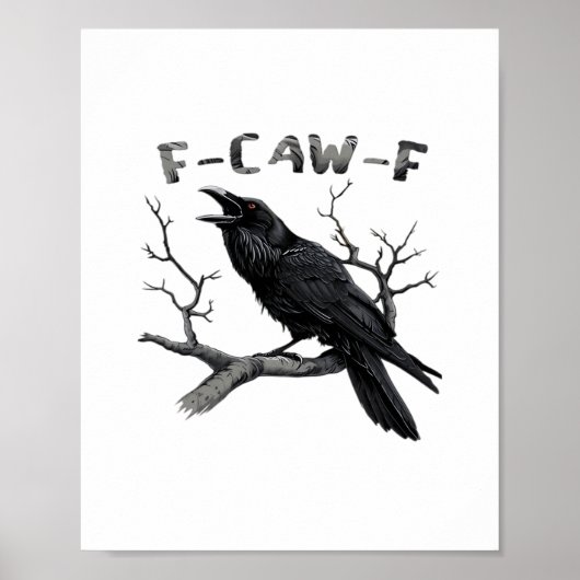 Funny F-Caw-F Gothic Crow Humor Essential Poster (Vorne)