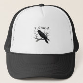 Funny F-Caw-F Gothic Crow Humor Essential Truckerkappe (Vorderseite)