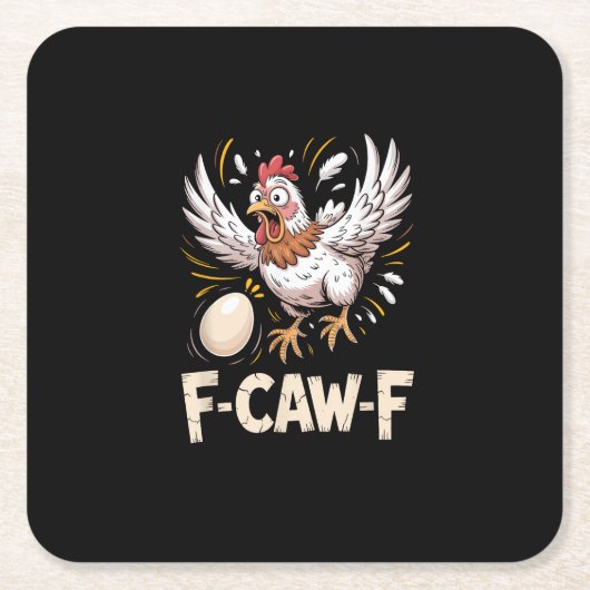 Funny F-Caw-F Hen Creative Casual Rechteckiger Pappuntersetzer (Vorderseite)