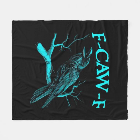 Funny F-Caw-F Humor Crow Gothic Fleecedecke (Vorderseite (Horizontal))