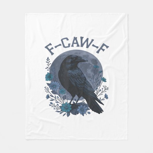 Funny F-Caw-F Raven Bird F-Caw-F Crow Classic Fleecedecke (Vorderseite)