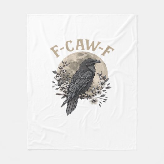 Funny F-Caw-F Raven Bird Saying Graphic Crow Essen Fleecedecke (Vorderseite)