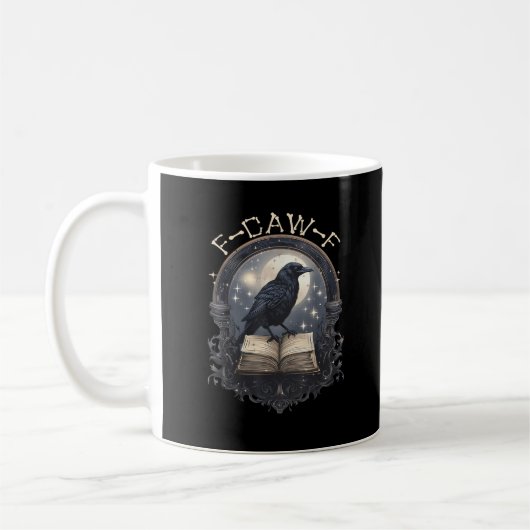 Funny F-Caw-F Raven Bird Saying Graphic Retro Clas Kaffeetasse (Links)