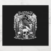 Funny F Caw F Raven Halloween Schaumweinetikett (Einzelnes Label)