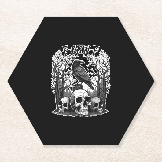 Funny F Caw F Raven Halloween Untersetzer (Vorderseite)