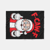 Funny F-caw-f Santa Middle Finger Sarcastic Xmas P Fleecedecke (Vorderseite (Horizontal))