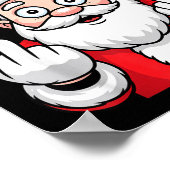 Funny F-caw-f Santa Middle Finger Sarcastic Xmas P Poster (Ecke)