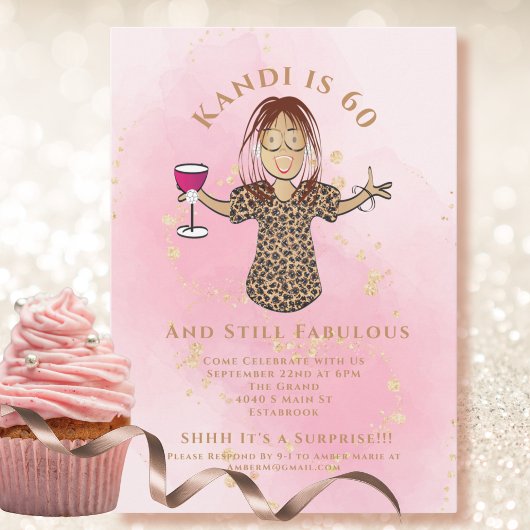 Funny Fabulous 60 Blush Gold Ethnic 60. Geburtstag Einladung