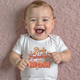 Funny Fabulous Mama Quotes Retro Vintage Typografi Baby Strampler