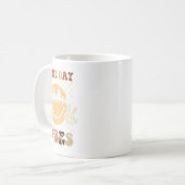 Funny Face American Football Game Day Vibes Sport Kaffeetasse (Vorderseite Links)