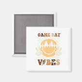 Funny Face American Football Game Day Vibes Sport Magnet (Vorderseite/Rückseite)