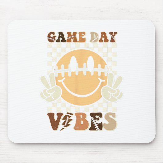 Funny Face American Football Game Day Vibes Sport Mousepad (Vorne)