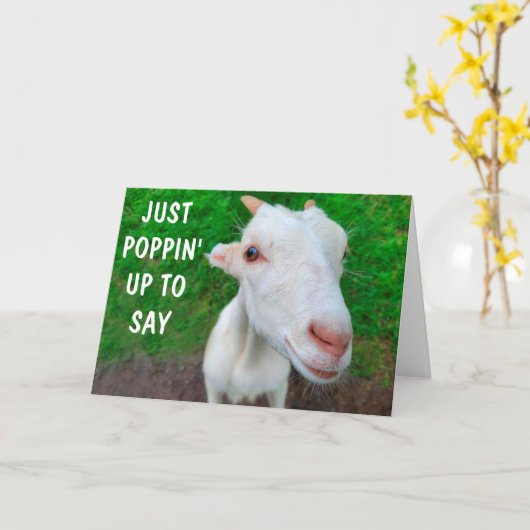 Funny Face Baby Goat wird gut Karte (Gelbe Blume)