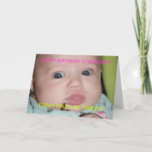 FUNNY FACE BIRTHDAY CARD for Three Year OLD Karte