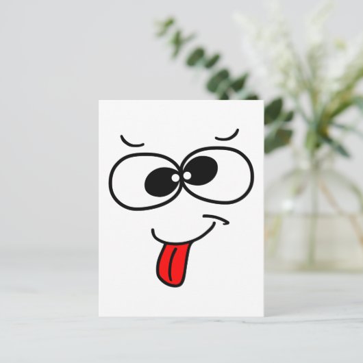 Funny Face - blah Postkarte (Stehend Vorderseite)