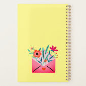 Funny Face | Blume und Herz Schönes Mädchen Planer (Rückseite)