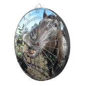 Funny Face braunes Pferd Dartscheibe (Vorderseite rechts)