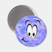 Funny Face Camouflage Pastel Blaues Abstraktes Mus Magnet (Vorderseite/Rückseite)