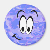 Funny Face Camouflage Pastel Blaues Abstraktes Mus Magnet (Vorne)
