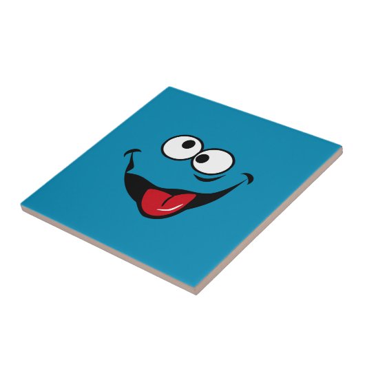 Funny face Cartoon blauer Hintergrund Fliese (Seite)